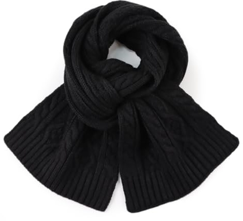 Zsedrut Warm Baby Scarf Winter Boys Girls Neck Warmer Knitted Toddler Neck Scarves (Black)