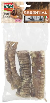 Riga - Essential - Trachée De Boeuf - Friandise pour Chien - Non Transformé - Longue Durée - Mastication Et Récompense - Gourmandise Naturelle Savoureuse - 100G