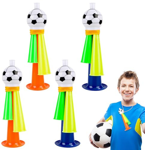 Wvu & Wvo 4 Stück Stadion Tröte, Fan Tröte Fussball, Fußball Tröten, Tröten Fußball Stadion für Kinder, Fußball Fans, für Fußball-Themenparty, Weltmeisterschaft