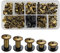 SHSMPXOY 100 Juegos Remaches Tornillo de Encuadernacion,M5*4/6/8/10/12mm Tornillos de Chicago,Remaches de Tornillo Remaches Para Cuero Reparación para Bolsos, Libros, Collares,Correas (Bronce)