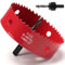 Sierra corona 114mm, bi-metálica sierra perforadora con árbol hexagonal y brocas de centrado, sierra de corona para madera, metal suave, PVC, Rojo