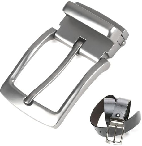 Vidacharmy Hebilla de Cinturón de Aleación para Hombre, Hebillas De Anillo Cuadradas De Aleación de Zinc, Hebilla de Repuesto Cuadrada de Una Sola Punta - Gris Mate