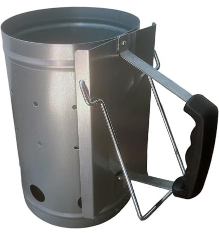 SOUK ONE Juego de chimenea de encendido (30 cm x 19 cm de diámetro), incluye briquetas de barbacoa de 2 kg y guantes para barbacoa, ayuda para encender barbacoas de carbón vegetal