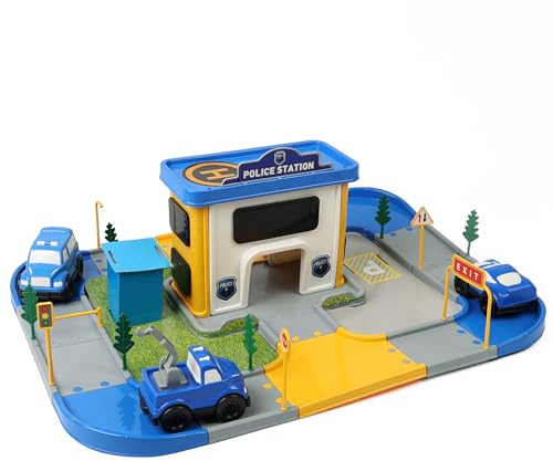 DIVCHI Police Station Playsets, Car Playset includes Police Car Toy, Vehicle for Kids, Multicolor Creative Pretend Play Sets