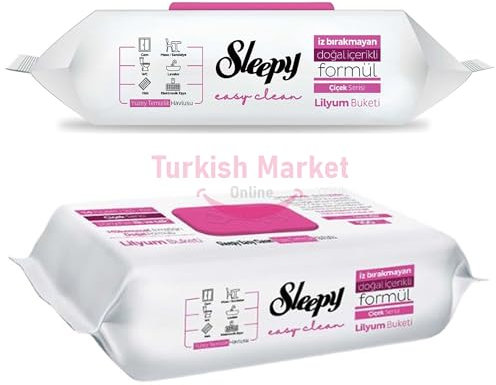 Sleepy Easy Clean Surface Cleaning Towel Lily Bouquet Additive 6 Pack Cloths Wipe, Antibacterial, Extra Large and Strong, Vegan Lilyum Buketi Katkili Yüzey Temizlik Havlusu 6x100 pcs by TOM