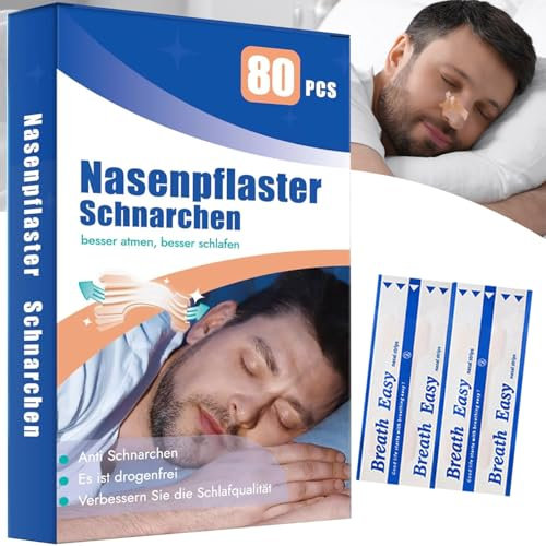 Nasenpflaster Schnarchstopper Nasenpflaster Schnarchen Nose Strips Anti Schnarch Nasenstrips Besser Atmen Nasenspreizer Nasal Strips Effektive Hilfsmittel Gegen Schnarchen Besser Schlafen (80 Stück)