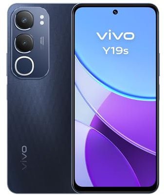 vivo Y19s, Smartphone 8+8GB RAM Extendida, 256GB ROM, Cámara Principal de 50 MP, Luz dinámica, Pantalla superbrillante 6,68”, Batería de 5150 mAh, FlashCharge 44W, IP64,Dual SIM, Móvil Android, Negro