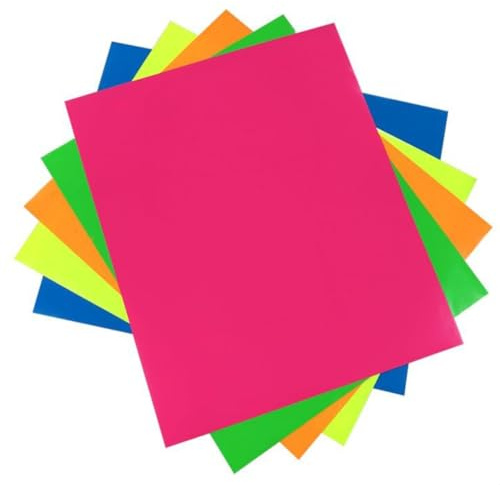 KARLOR Pellicola di trasferimento UV A4, autoadesiva, 5 colori neon in poliuretano, per trasferimento di calore, fluorescente, per t-shirt, tessuti, borse, prodotti elettronici, lavabile
