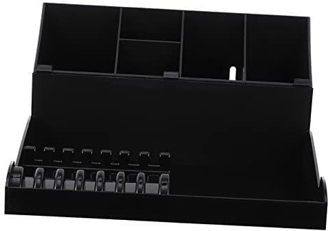 LIFKOME 1 Set Professional Salon Shear Holder Rack Compact Barber Storage Organizer for Hairdressing Tools Includes Tray for Scissors Combs and Clips Sturdy Design Black