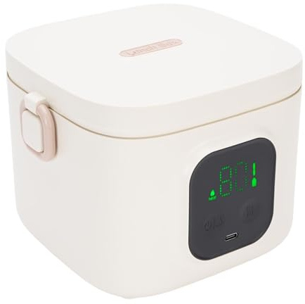 Focket Fiambrera Eléctrica Inalámbrica, Fiambrera Térmica Portátil de Acero Inoxidable 304 con Recipiente de 500ML, Fiambrera Térmica para Coche, Oficina y Escuela