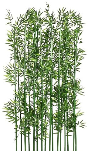Konstgjorda bambuväxter för inomhus utomhusdekoration, integritetsstaket, falsk bambuväxt med löv för trädgård, uteplats, balkong – 80-pack, höjd 100 cm/39,4 tum