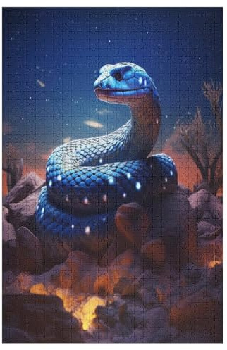 Puzzles 1000 Pièces Adultes, Puzzle De Jeu, Serpent Planche De Bois, Excellent Cadeau pour Enfants 78×53cm