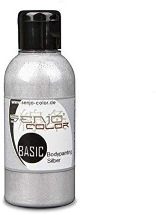 Senjo Color Basic Bodypainting I color de cara y cuerpo I cosméticos, dermatológicamente probado I carnaval, disfraces I 75 ml I plata
