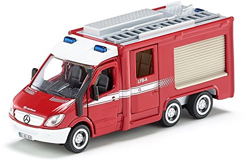Siku 2113, Mercedes-Benz Brandkårsbil-Sprinter, 1:50, Metall,plast, Röd, Dörrarna kan öppnas