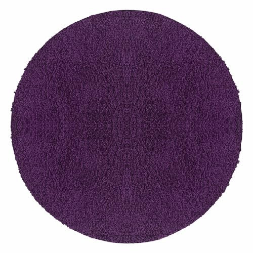 Carpetsale24 Shaggy Hochflor Teppich, 120 cm Rund, Lila, weich, flauschig, modern, einfarbig, Ideal unter Beistelltisch oder im Flur, für Wohnzimmer Schlafzimmer Flur