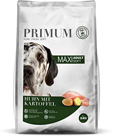 Primum - Soft Huhn Maxi mit Kartoffel - 15 kg - Halbfeuchtes Hundefutter - Getreidefreies Trockenfutter - Hoher Fleischanteil - Optimal verdaulich