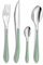 Amefa 1-2-3 S24 Cubiertos INOX+PP Bistro, Acero Inoxidable, Verde Aguamarina