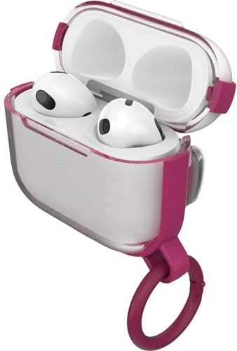 OtterBox Clear Series Kopfhörer Hülle für AirPods Pro, stoßfeste, sturzsichere, ultraflache, Kratz- und Abriebfeste Schutzhülle für Apple AirPods, inklusive Karabiner, Transparent/Pink