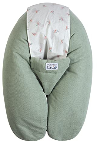 Tinéo - Multifunktionales Schwangerschafts- und Stillkissen, Schwamm, Abnehmbarer Bezug, 78 x 44 cm (Salbeigrün)