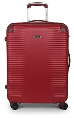 Gabol - Maleta Mediana Rígida Expandible Balance XP 66x48x27/30 cm - Equipaje Ligero 3,8kg con Capacidad 68,8/77,9L - 4 Ruedas Dobles 360° y Cerradura TSA - Diseño Español en ABS - Rojo