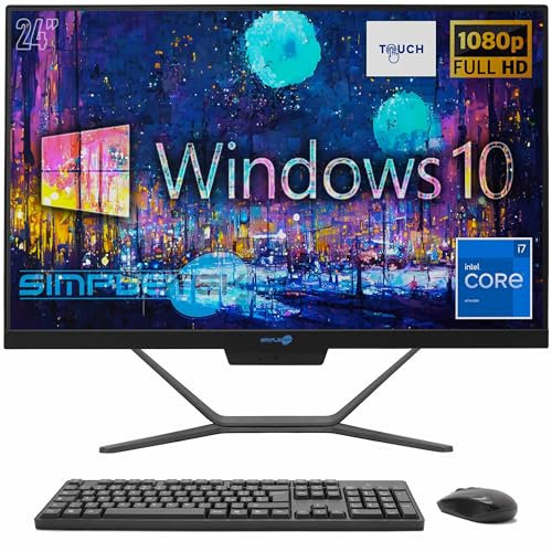 SIMPLETEK - All in One Touch PC | Intel Core i7 6. Generation | Windows 10 Pro | 16GB RAM SSD 960GB | Integrierte 2K Webcam | Touchscreen Bildschirm | BT 5.2