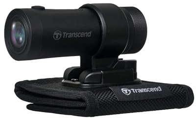 Transcend DrivePro 20B Motorcycle Dash Cam, Full HD 1080P 60fps, IP68 Waterproof, Wi-Fi, STARVIS Night Vision, Includes 64GB High Endurance microSD Card TS-DP20B-64G