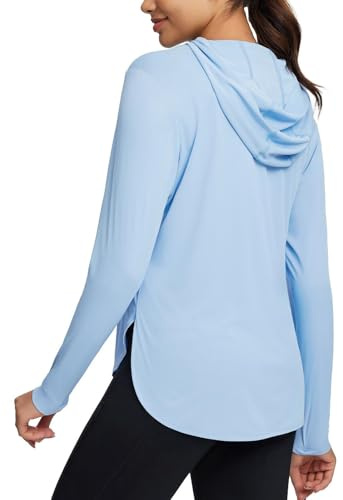 Felpa da Donna con Cappuccio UPF 50+ Protezione Solare UV Protezione Solare con Cappuccio a Maniche Lunghe Donna Sport Manica Lunga per Escursionismo attività all'aperto, Corsa, Pesca