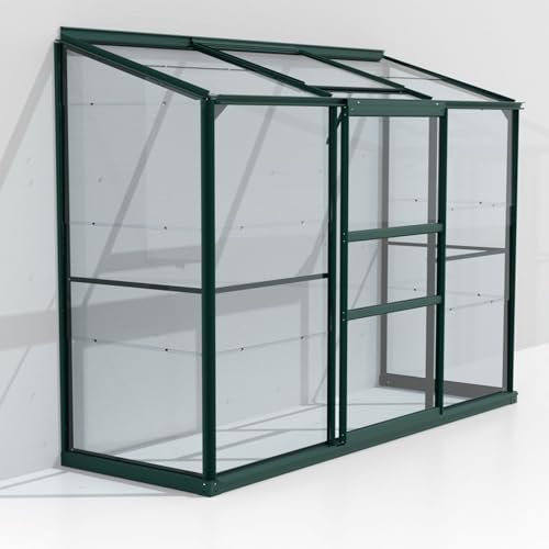 Vitavia Anlehn-Gewächshaus Styx 1300, smaragd, 1,3 m², 3 mm ESG | Wetterfestes & stabiles Wand-Gewächshaus zur Pflanzenanzucht | Ideales Treibhaus für Gemüse, Kräuter & Blumen