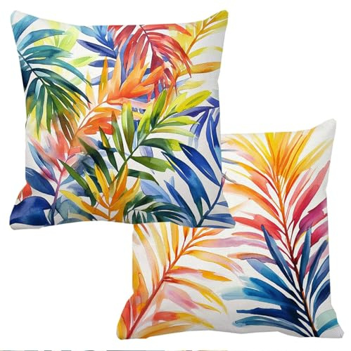 Federe Cuscini Divano 60x60cm Cuscini da Esterno Impermeabili Colore Federe Cuscino Letto per Divano Lino Set di 2 Rami Copricuscini per Divani Matrimoniale Decorativi con Cerniera Invisibile f-14507
