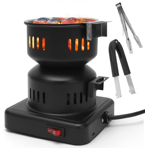 RANJIMA Encendedor de carbón eléctrico, carbón vegetal, barbacoa eléctrica, encendedor de carbón, quemador de carbón