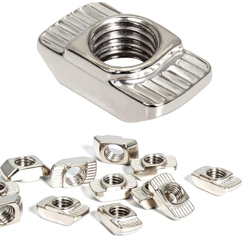 KINETOX 80 Stück Nutensteine als Hammerkopfmutter mit 10mm Nut und M8 Gewinde, Hammermutter aus Kohlenstoffstahl für 4040 Aluminiumprofil der europäischen Norm T-Slot Nutmuttern (EU40-M8)