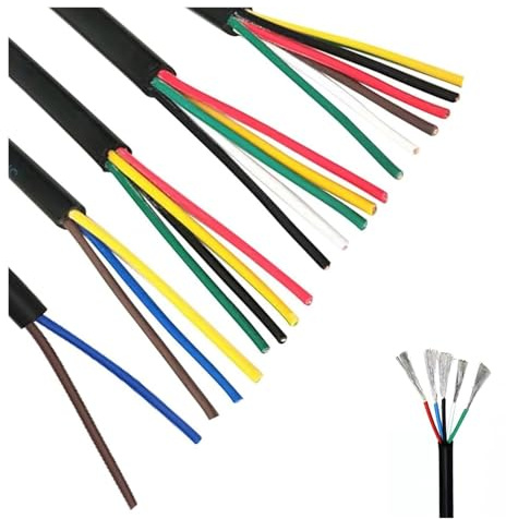 25 24 22 20 18 17 15 13 11 10 AWG Supermjuk Silikonkabel, Hög Temperaturbeständighet 2 3 4 5 6 7 8 Flerkärnig Förtent Koppartråd Förlängningskontakt 1 meter(3Cores,15AWG(1.5mm2))