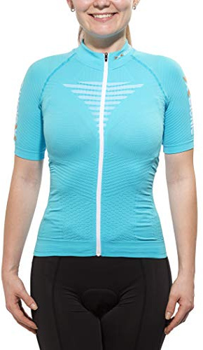 X-Bionic Erwachsene Funktionsbekleidung Biking Lady Effektor Power OW Shirt SH SL Full Zip, Turquoise/White, XS, O020620