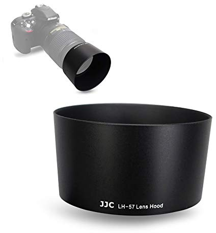 JJC Reversible Lens Hood Shade for Nikon AF-S DX NIKKOR 55-300mm f/4.5-5.6G ED VR Zoom Lens on NikonD3400 D3500 D5600 D7100 D7500 Replaces Nikon HB-57, Compatible with 58mm Filter and Lens Cap
