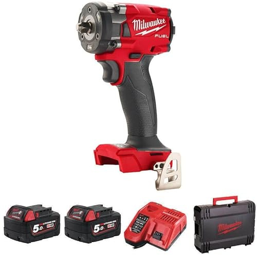 Milwaukee M18 FIW2F38-502X Fuel™ 3/8in Friction Ring Impact Wrench 18V 2 x 5.0Ah Li-ion