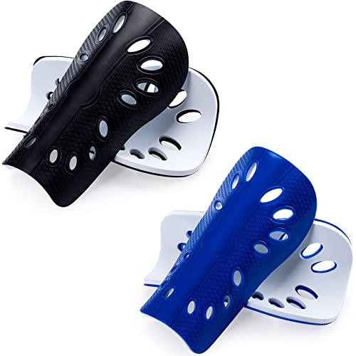 ANCIRS 2 Pair Soccer Shin Guards for Youth, Blue & Black