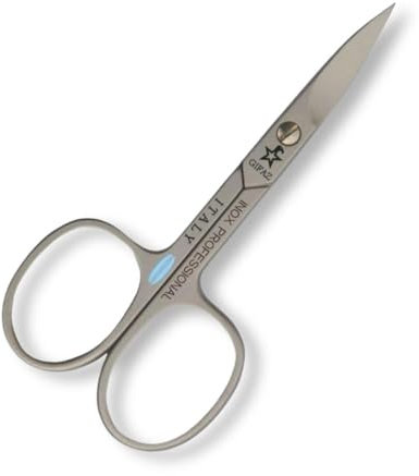 Gifaz Forbici per Unghie in Acciaio Inox Finitura Satinata Made in Italy: per Manicure e Pedicure, Lame Curve 90 mm, Lunghezza 9 cm