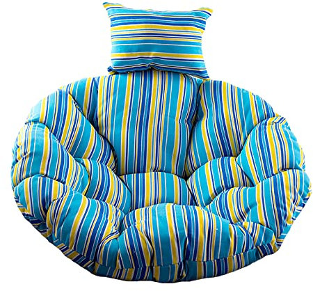OLAMASA Papasan Poltrona Cuscino Tondo Cotone per Interni Esterni Giardino Terazza Sedia Dondolo Girevole in Vimini Rattan Sedie Sospesi Sdraio Amache Cuscino per Dondolo Singolo (F 120cm/47.24in)