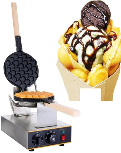 pedenencelia Gaufrier À Bulles,1400 W avec Revêtement Antiadhésif/Bouton Contrôle Température Indépendant&Bouton Minuterie,Gaufrier À Bulles Commercial,50-250 ℃-pour Café/Magasin Desserts