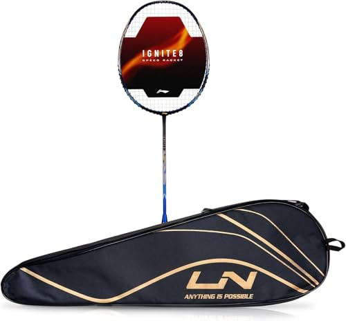 Li-Ning Ignite 8 Badminton Racket 5U G6 (Black/Blue/Old Gold)