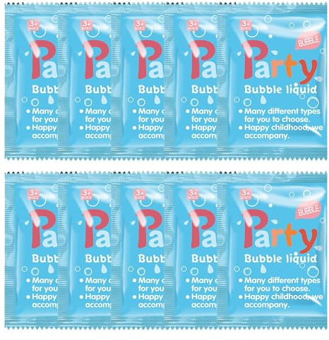 Recarga de líquido de burbujas de jabón - 10ml x 10 paquetes Líquido concentrado para máquinas de burbujas de jabón Agua jabonosa para burbujas de jabón | Portátil Artículos para fiestas infantiles