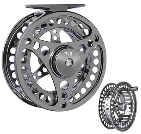 Fly Fishing Reel Fishing Wheel,Carretes de Pesca Carrete de Pesca con Mosca 3/4 5/6 7/8 9/10 2+1BB Freno máximo 8 kg Ligero mecanizado CNC Eje Grande Izquierdo/Derecho + Repuesto(7 8 Set)