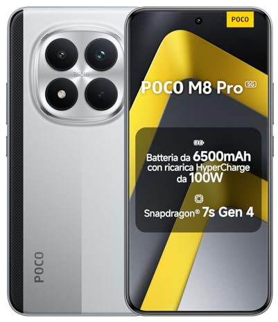 XIAOMI POCO M8 Pro 5G Smartphone de 8+256GB Plata Pantalla de 6,83 1.5K