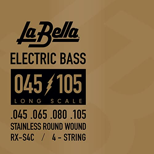 La Bella Strings »RX SERIES STAINLESS STEEL - RX-S4C - E-BASS« Corde per Basso Elettrico - Stainless Steel - 045-105