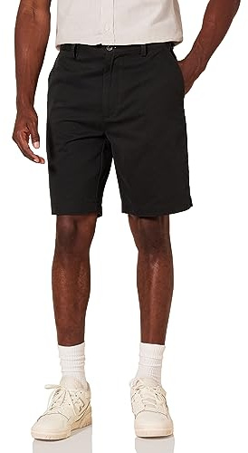 Amazon Essentials Pantaloncini Chino Vestibilità Classica da 23cm con Tasche Uomo, Nero, 36W