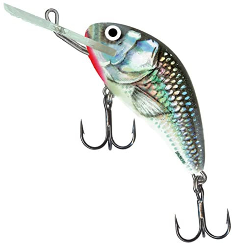 Salmo Hornet Wobbler, Salmo Farben:Holographic Grey Shiner, Länge/Gewicht/Laufverhalten/Tauchtiefe:9cm / 36g / schwimmend / 3.5-5.0m