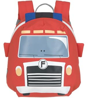 LÄSSIG Kleiner Kinderrucksack für Kita Kindertasche Krippenrucksack mit Brustgurt, 20 x 9.5 x 24 cm, 3,5 L/Tiny Backpack Fire Engine