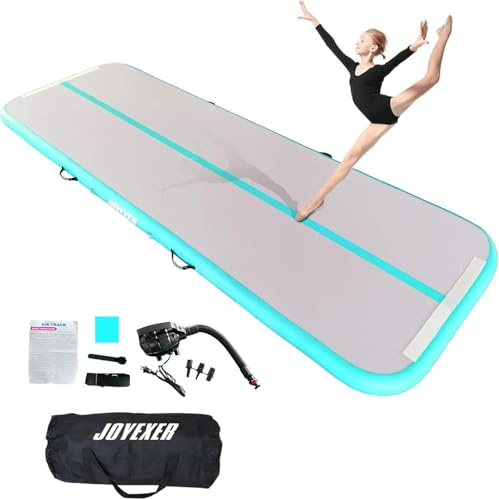 Inflatable Air Gymnastics Mat 10ft Tumbling Training Mat with Carry Bag Electric Pump For Home, Outdoor, Gym, Cheerleading, Yoga, Water Exercise