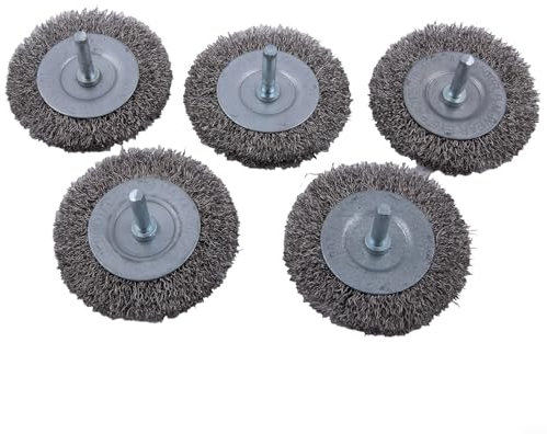 Rotary Steel Wire Wheel Brush 3inch, 5 Pcs Electric joint brush replacement brush wire brush for Drill Wire Brushes