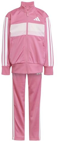 adidas Unisex - Bambini SEASONAL ESSENTIALS TIBERIO 3 STRIPES TRICOT TRACKSUIT, Pink Fusion/White/Clear Pink, 5-6 Years